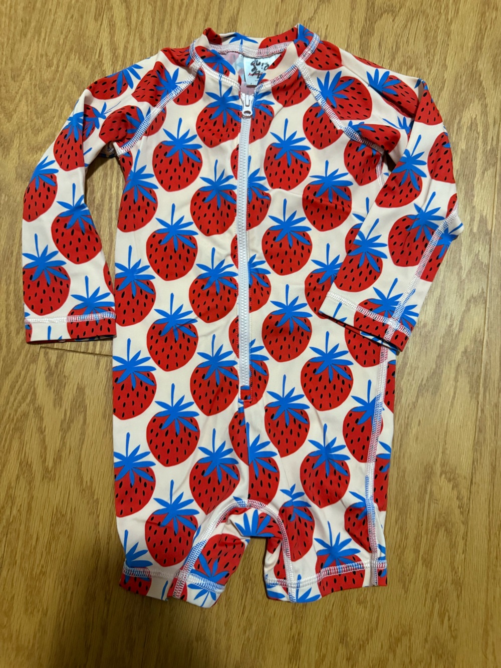 Hanna Anderson Strawberry Swimsuit one piece with long sleeves - 2T